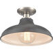 Grenville 1 Light 13 inch Brushed Nickel Semi Flush Mount Ceiling Light in Matte Black
