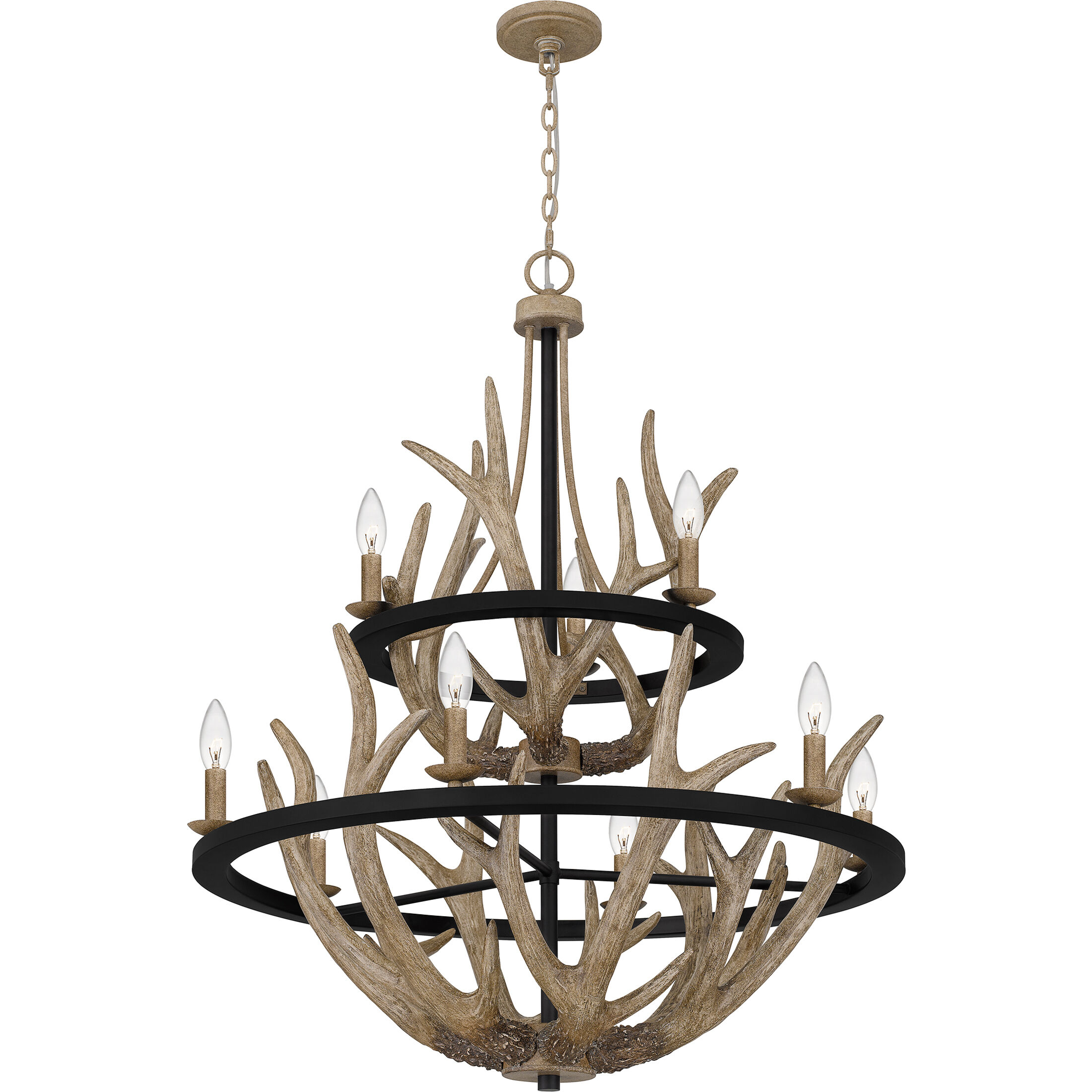 Journey 9 Light 32 inch Earth Black Chandelier Ceiling Light