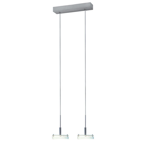 Discus 2 Light Satin Nickel Pendant Ceiling Light