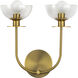 Alora Mood Sylvia 2 Light 12 inch Brushed Gold Wall/Vanity Light Wall Light