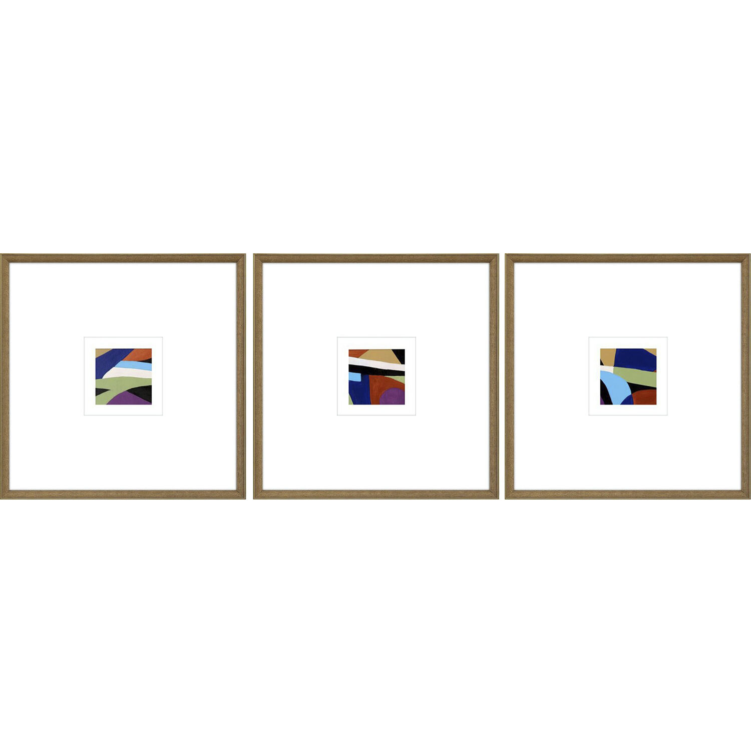 Color Squares Multi and Black and Green and Purple Framed Art, The Studio