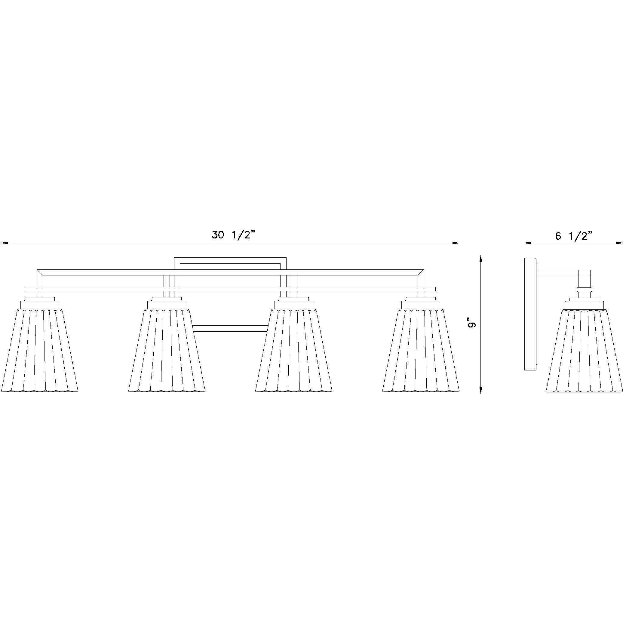 Lyna 4 Light 30.5 inch Brushed Nickel Vanity Wall Light