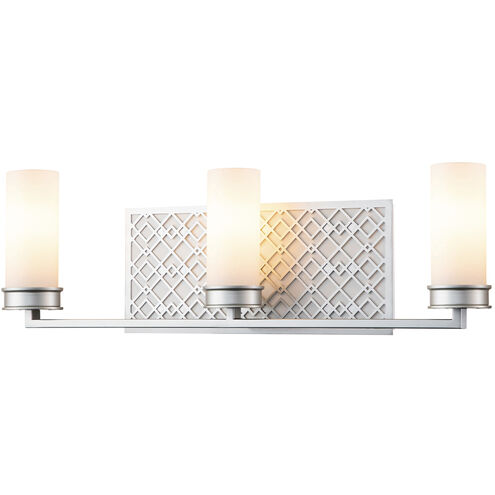 Ziggy 3 Light 24 inch Laquered Silver Bath Bar Wall Light