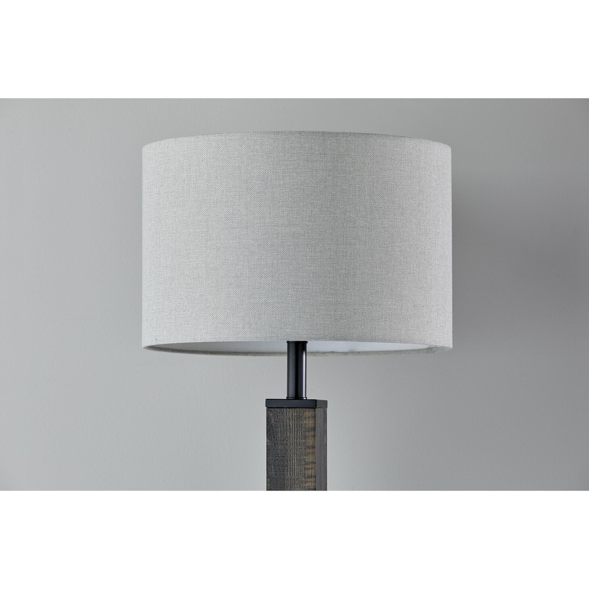 Kona 28 inch 100.00 watt MDF with Black Washed Wood Veneer & Black Metal Table Lamp Portable Light