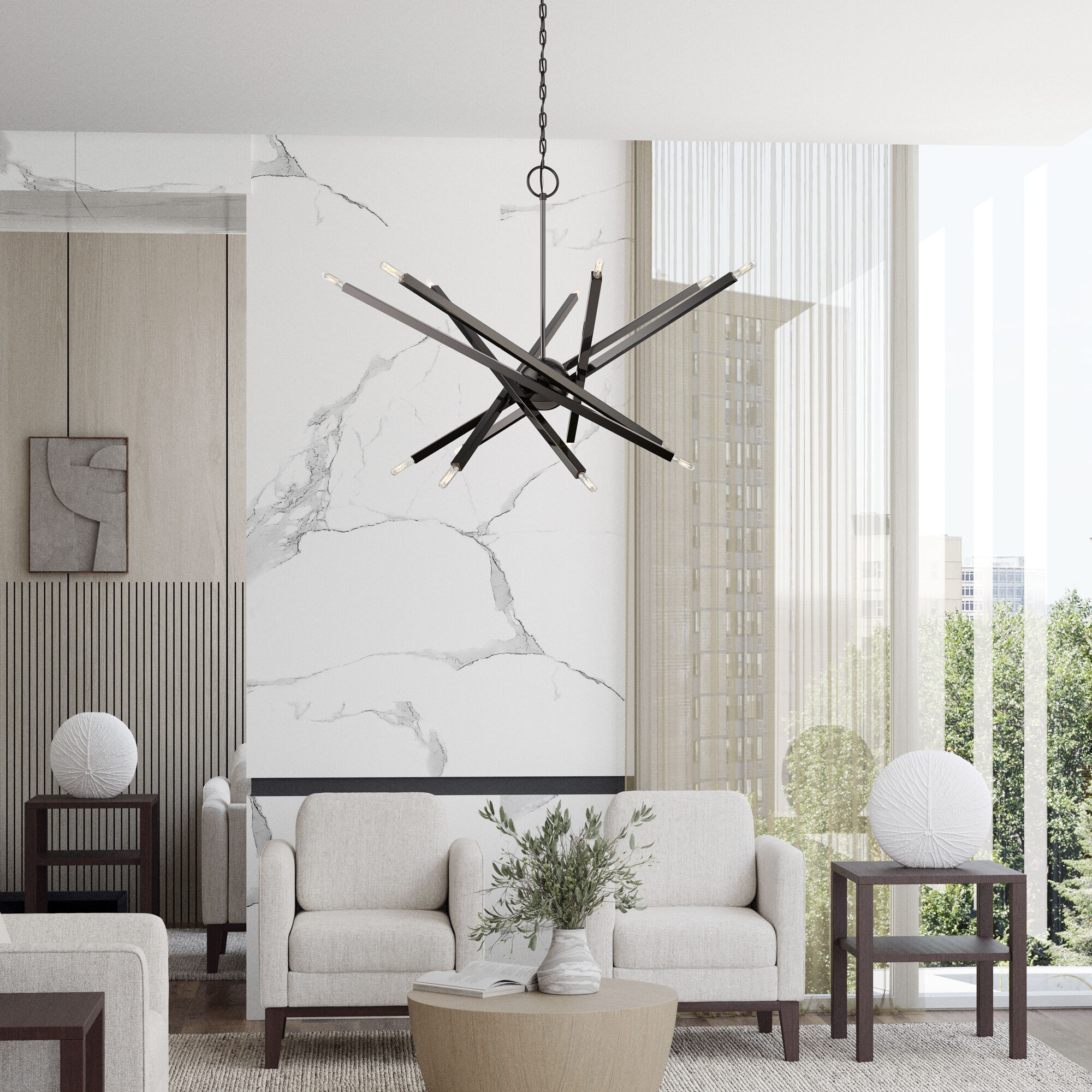 Monaco 14 Light 40 inch Black Chrome Chandelier Ceiling Light, Extra Large