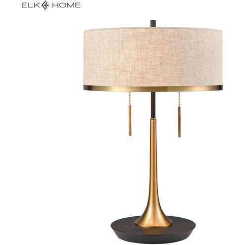 Magnifica 22 inch 60 watt Brass with Black Table Lamp Portable Light