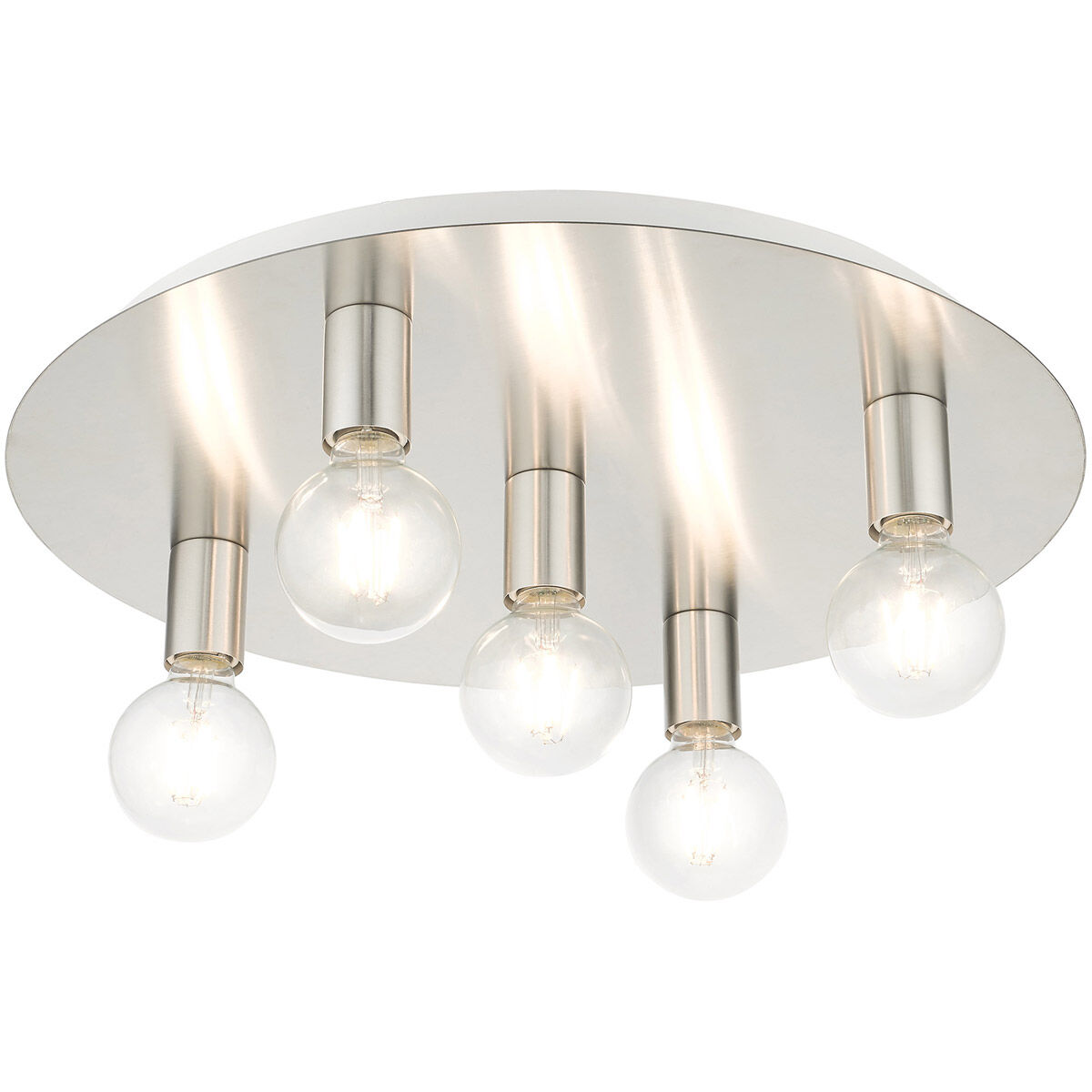 Hillview 5 Light 20 inch Brushed Nickel Flush Mount Ceiling Light