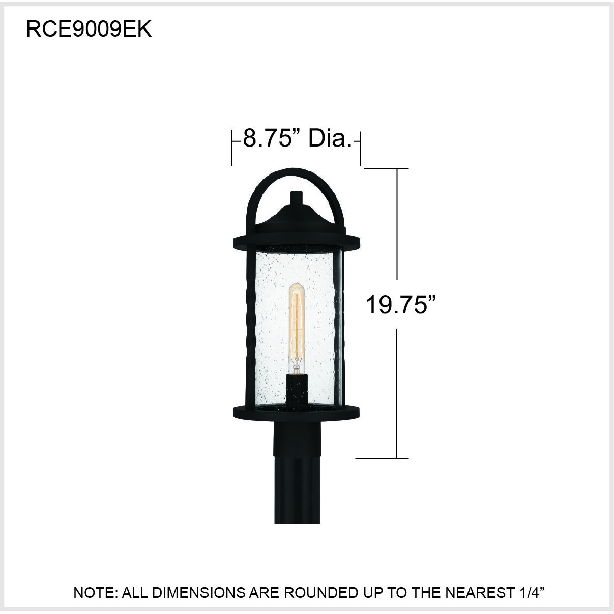 Reece 1 Light 20 inch Earth Black Outdoor Post Lantern