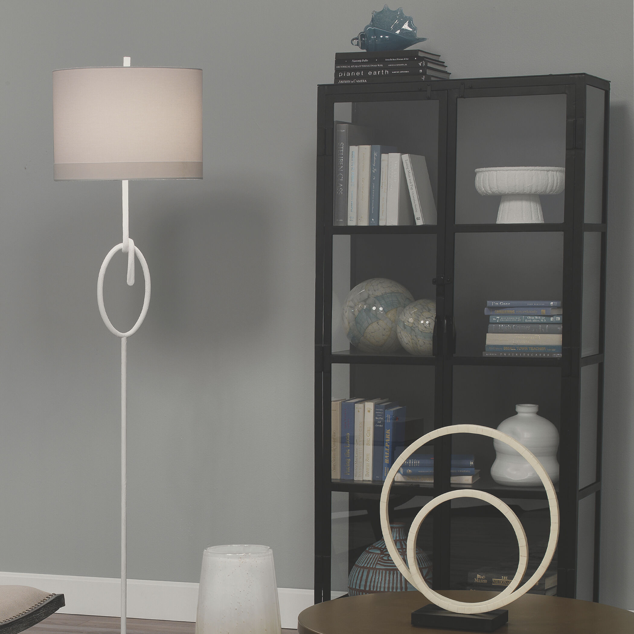 Jamie Young Co 20UNIO CUBK Union Black Iron Clear Glass Tall