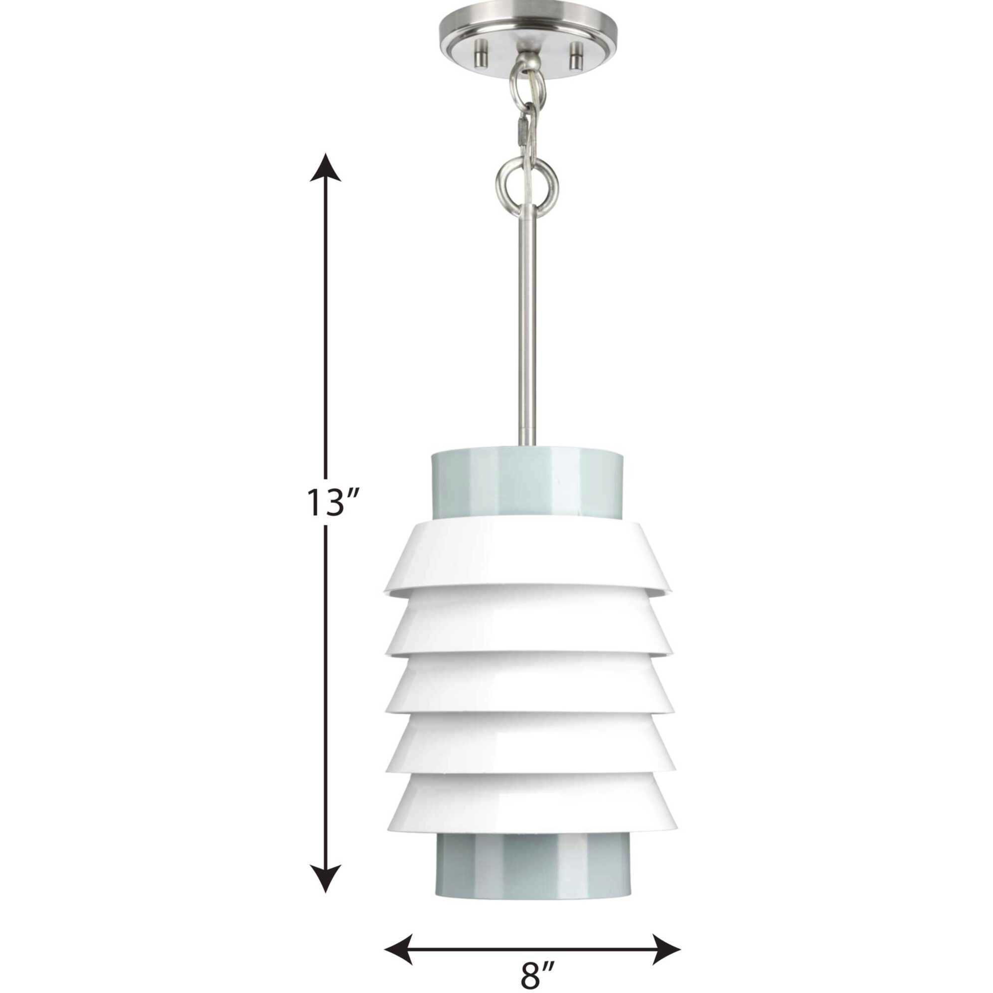 Railay Beach 1 Light 8 inch Brushed Nickel Pendant Ceiling Light, Design Series