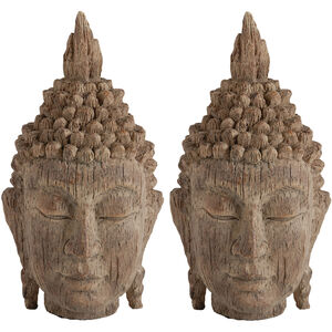 Meditating Buddha Head 8 X 4 inch Sculptures, Set of 2