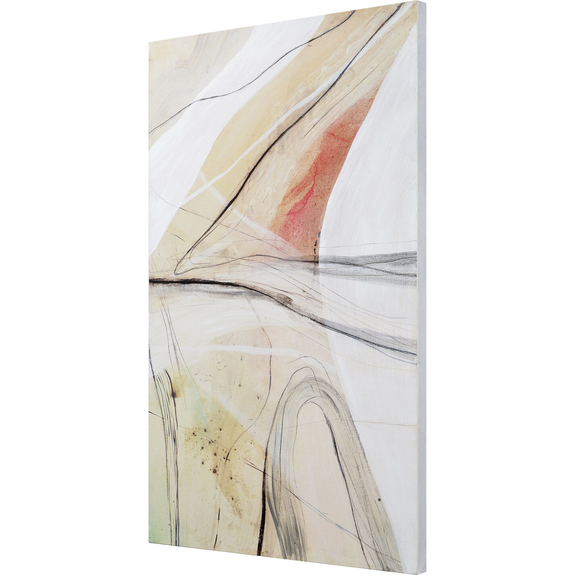 Curiosity Multicolor Water Color and Black Lines Canvas Art, Set of 2