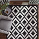 Optika 130 X 94 inch Black/White Rug in 8 x 11