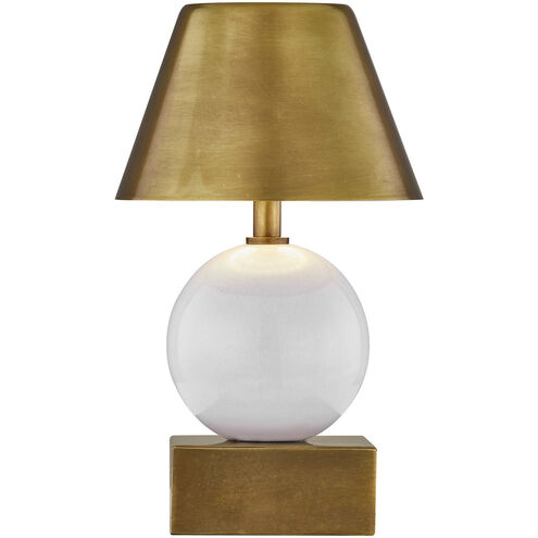 Silas 9.25 inch 2.30 watt Ceramic and Brass Portable Rechargeable Table Lamp Portable Light, By Coco & Dash