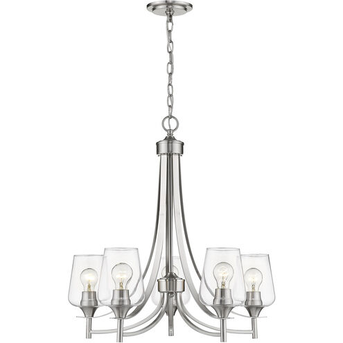 Joliet 5 Light 25 inch Brushed Nickel Chandelier Ceiling Light