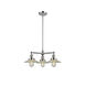 Franklin Restoration Halophane LED 21.63 inch Polished Chrome Chandelier Ceiling Light in Clear Halophane Glass, Franklin Restoration