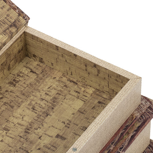 Anita 8.7 inch Brown and Multi-Color Book Box, Set of 6