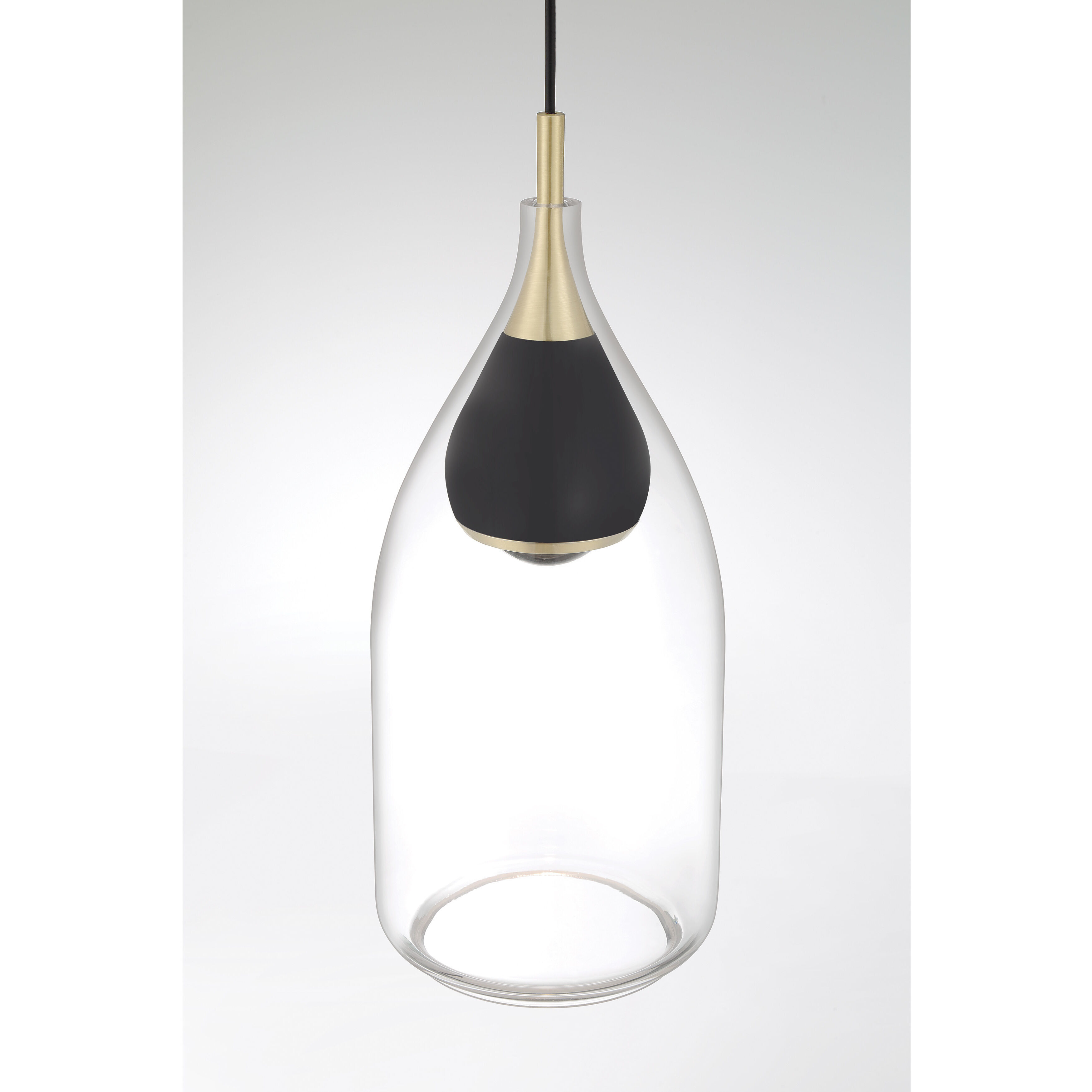 Arabesque LED 4.5 inch Coal And Brushed Gold Mini Pendant Ceiling Light