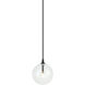 Bolha 1 Light 9 inch Black Pendant Ceiling Light in Black and Clear
