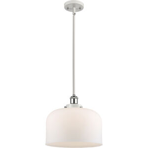 Ballston X-Large Bell LED 8 inch White and Polished Chrome Pendant Ceiling Light in Matte White Glass