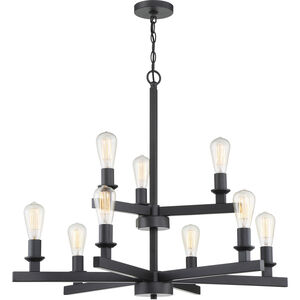 Neighborhood Chicago 9 Light 34 inch Flat Black Chandelier Ceiling Light