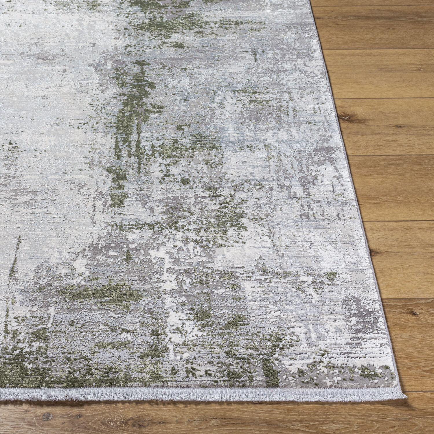 Solar 96.06 X 36.61 inch Gray/Light Gray/Off-White/Medium Gray/Olive Machine Woven Rug in 3 x 8