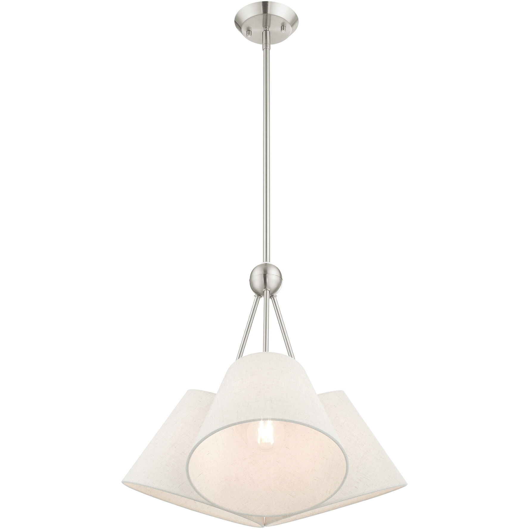 Prato 3 Light 21 inch Brushed Nickel Chandelier Ceiling Light