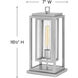 Coastal Elements Republic 1 Light 16.5 inch Satin Nickel Outdoor Pier Mount Lantern in Non-LED, Estate Series