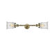 Franklin Restoration Canton 2 Light 6 inch Antique Brass Bath Vanity Light Wall Light in Incandescent, Seedy Glass, Franklin Restoration