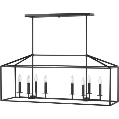 Perryton Linear Chandelier Ceiling Light in Midnight Black