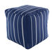 Vallarta Dark Blue/White Pouf
