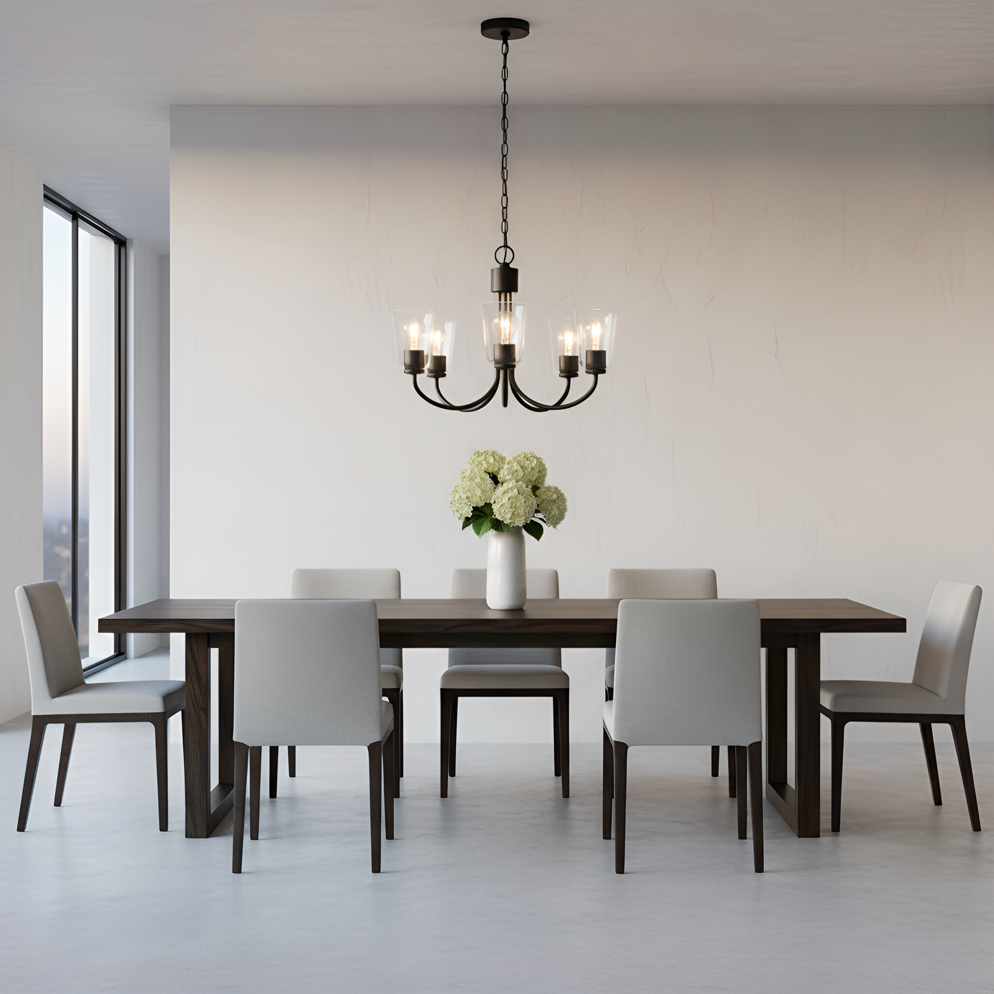 Miles 5 Light 21 inch Midnight Black Chandelier Ceiling Light