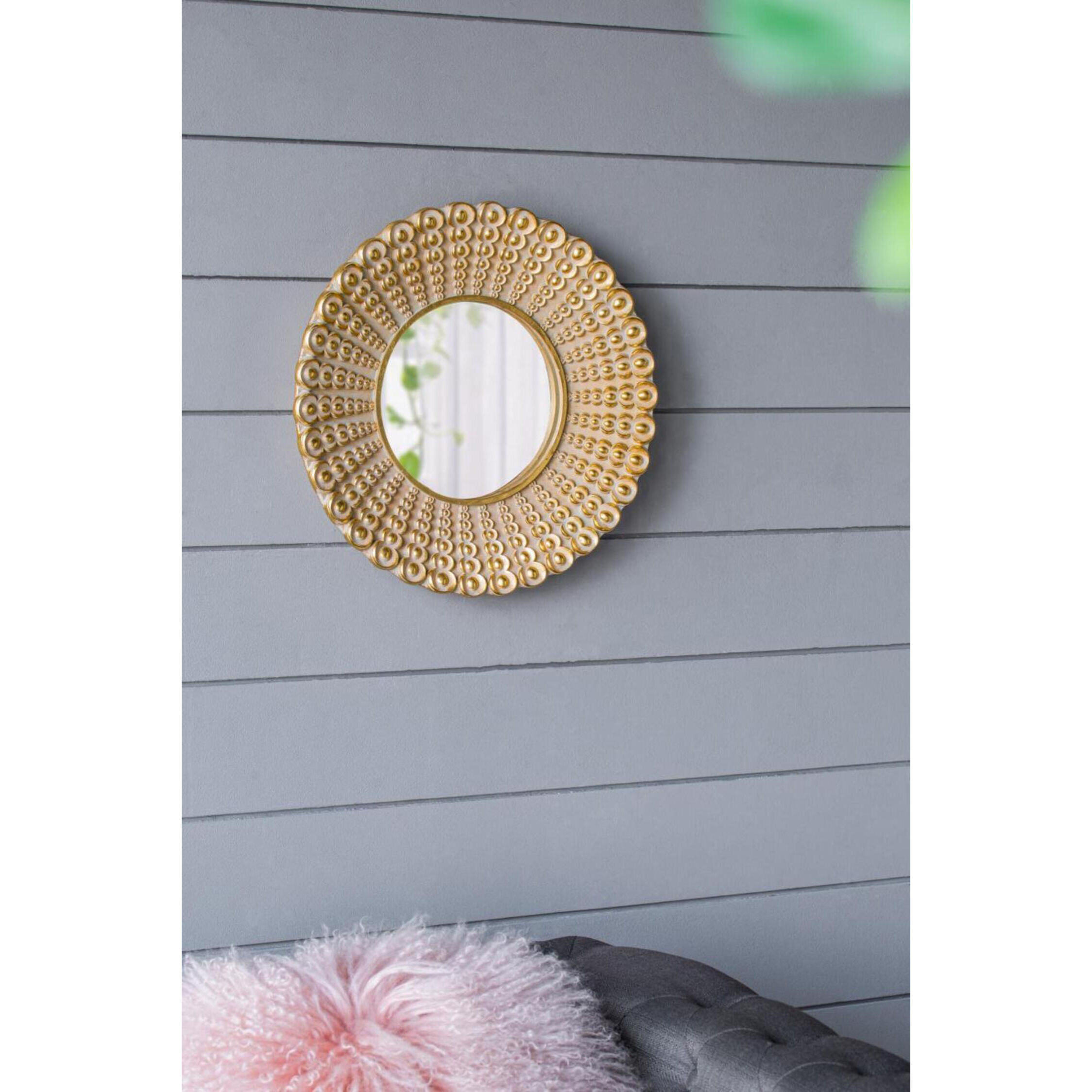 Aubrey 14 X 14 inch Distressed Gold Wall Mirror