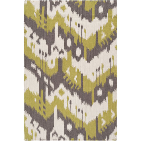 Jewel Tone 66 X 42 inch Cream, Dark Brown, Lime Rug