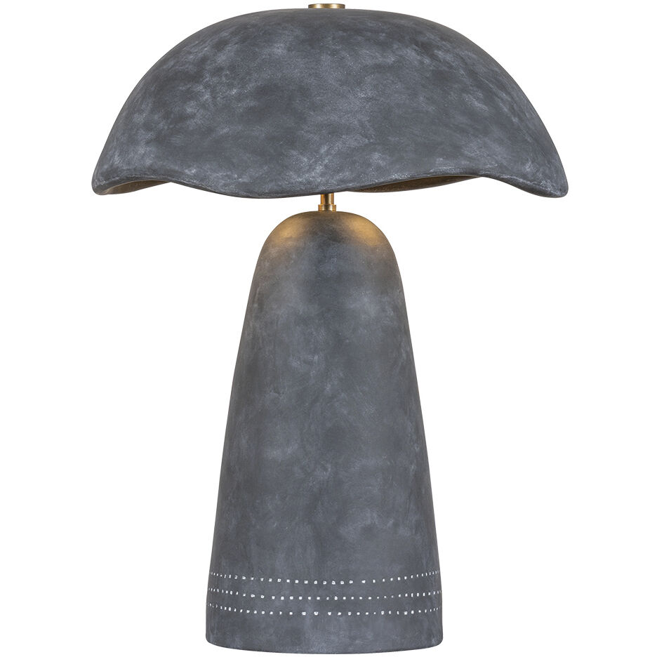 Soloma 20.75 inch 3 watt Patina Brass and Ceramic Artisan Ash Table Lamp Portable Light