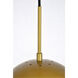 Eclipse 1 Light 10 inch Brass Pendant Ceiling Light