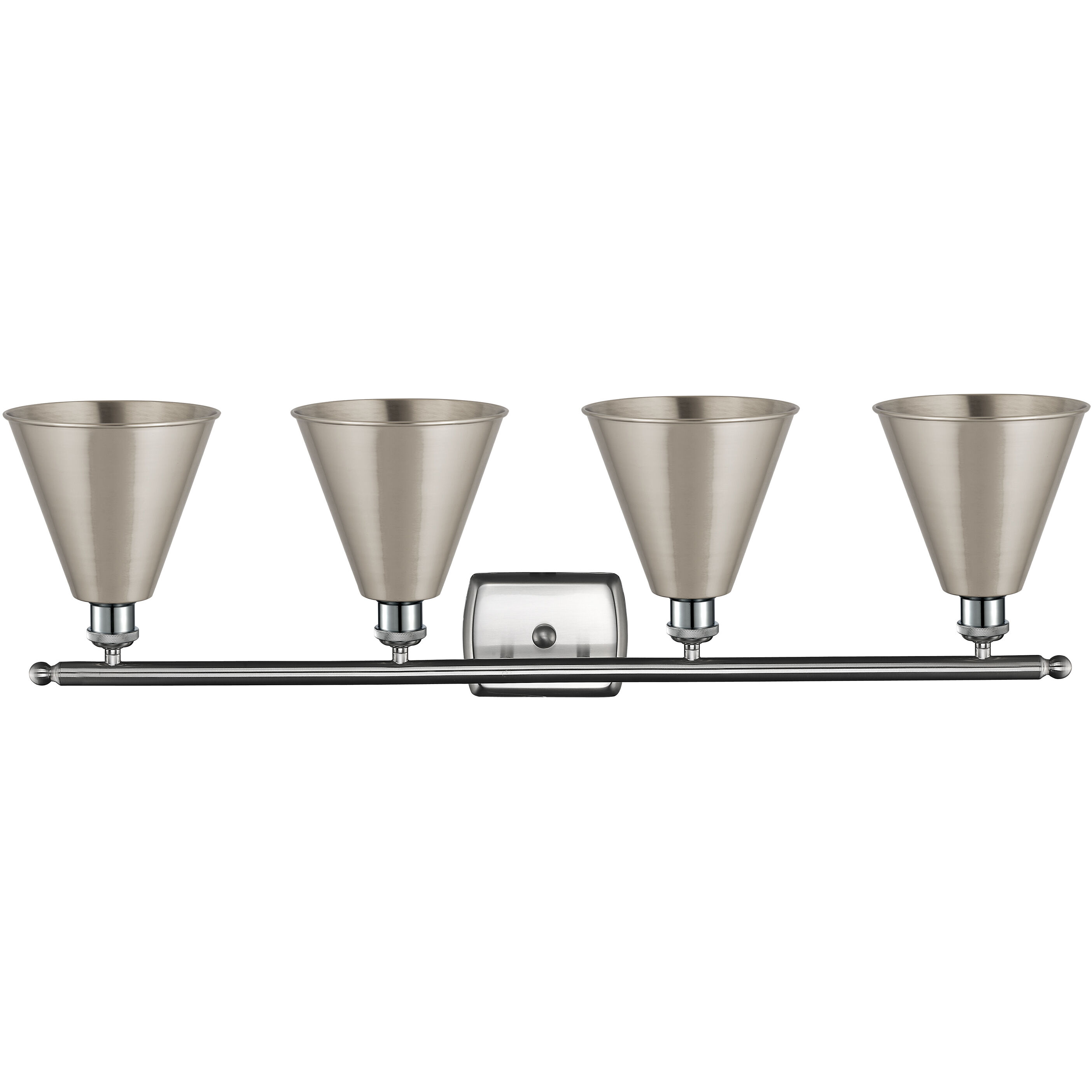 Ballston Cone 4 Light 38 inch Brushed Satin Nickel Bath Vanity Light Wall Light