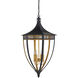Wycombe 4 Light 23.5 inch Satin Black and Contemporary Gold Leaf Lantern Pendant Ceiling Light, Bunny Williams Collection