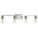 Debut 4 Light 30 inch Brushed Nickel Bath Vanity Wall Light, Design Series