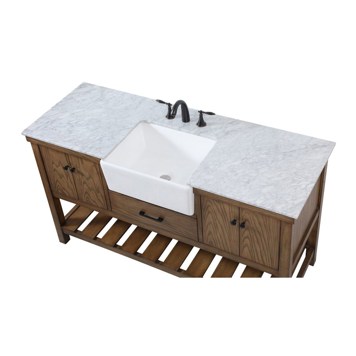 Clement 60 X 22 X 34 inch Driftwood Bathroom Vanity Cabinet