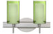Pahu 4 2 Light 14.63 inch Satin Nickel Vanity Light Wall Light in Incandescent, Transparent Olive/Opal Glass