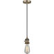 Franklin Restoration Cone 1 Light 12 inch Brushed Brass Mini Pendant Ceiling Light in Incandescent, Seedy