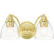 Montgomery 2 Light 13.5 inch Satin Brass Vanity Sconce Wall Light