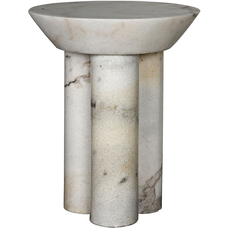 Nox 22 X 18 inch White Marble Side Table