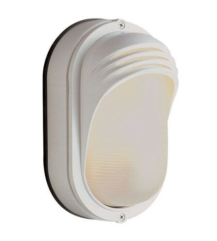 Fringe 1 Light 9 inch White Outdoor Bulkhead