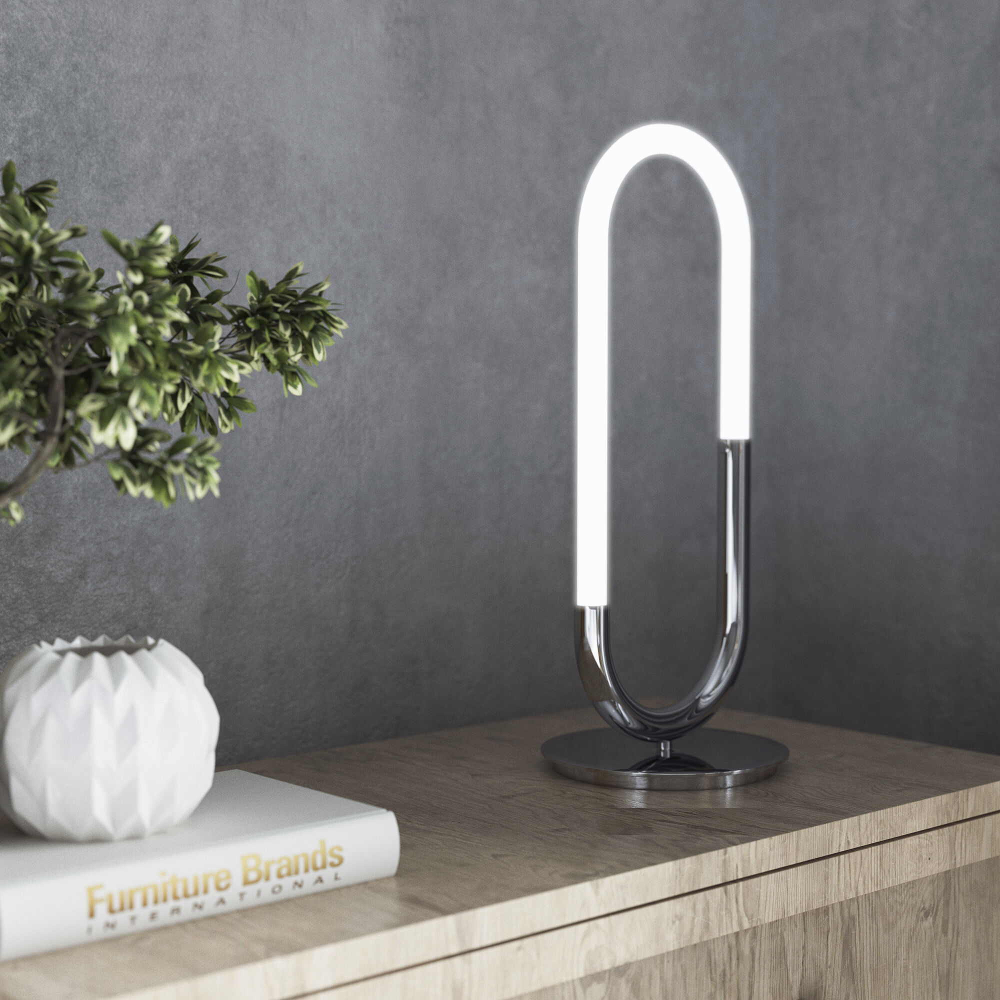 Huron 22.38 inch 11.00 watt Chrome Table Lamp Portable Light