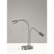 Eternity 14 inch 6.00 watt Brushed Steel Desk Lamp Portable Light, 2 Arm