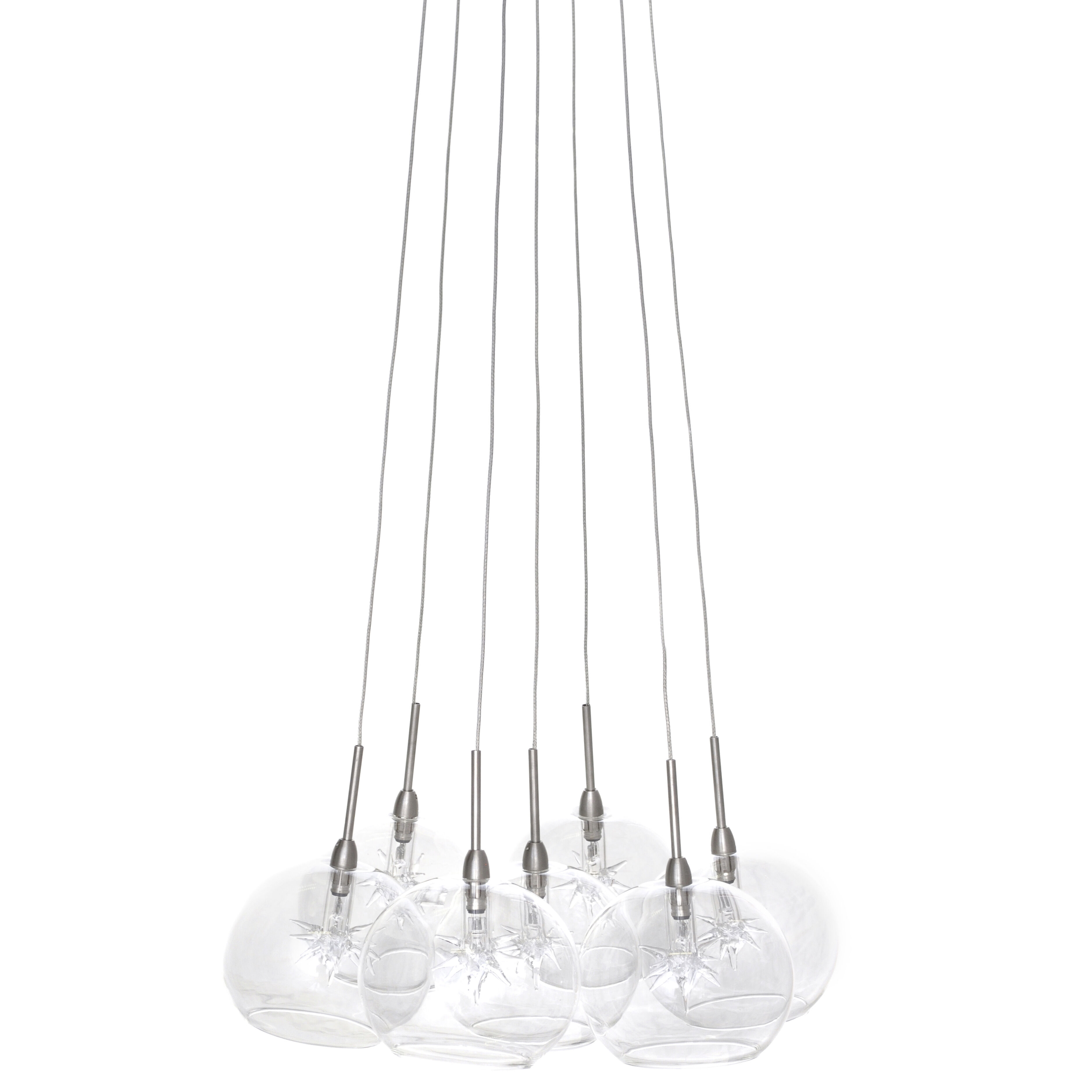 Bushkill 7 Light 12 inch Satin Nickel Multi-Light Pendant Ceiling Light