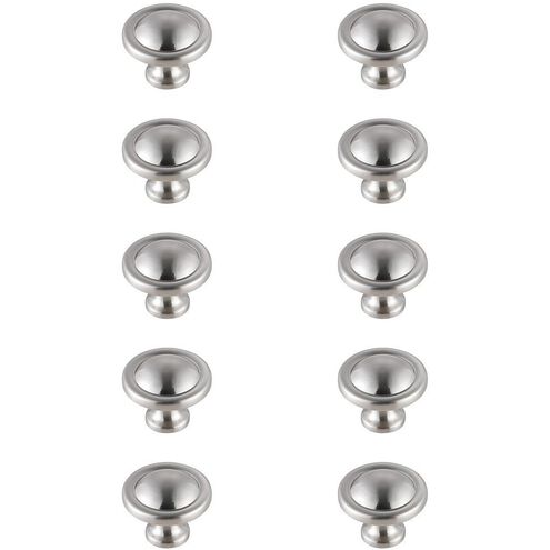 Garlande Brushed Nickel Hardware Cabinet Knob, Set of 10