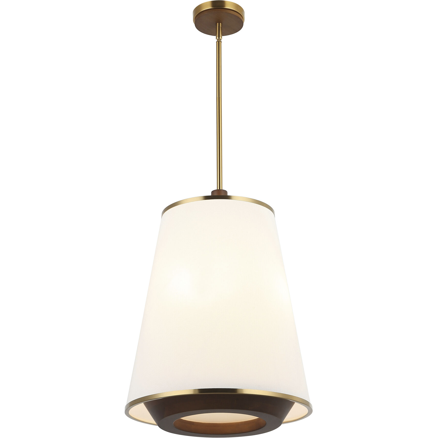 Desert Flyer 3 Light 16 inch Satin Brass with Medium Walnut Foyer Ceiling Light